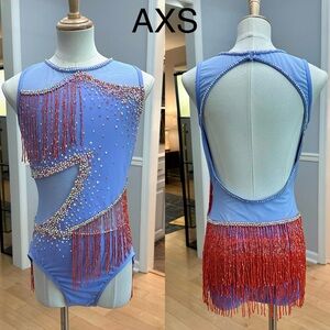 Lavender fringe leotard AXS
